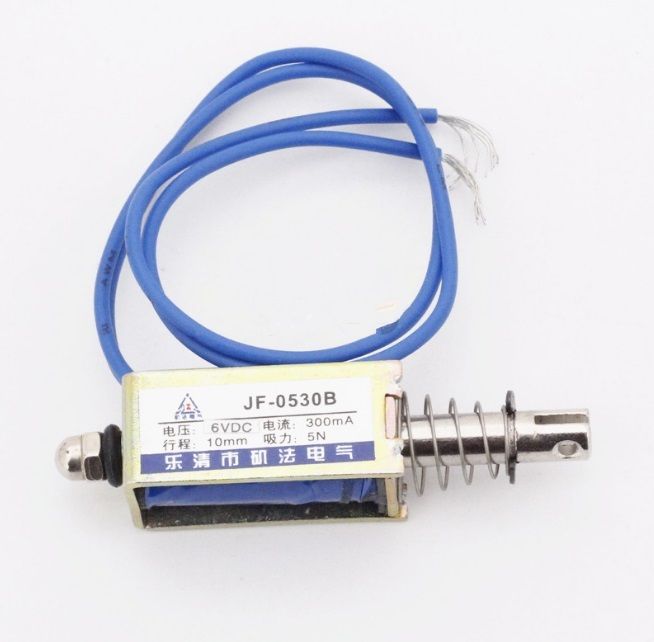 Électroaimant Solénoïde DC TAU-0530T 12V - Force 700g, Course 10mm, Pour Applications Push/pull, Usage Intermittent